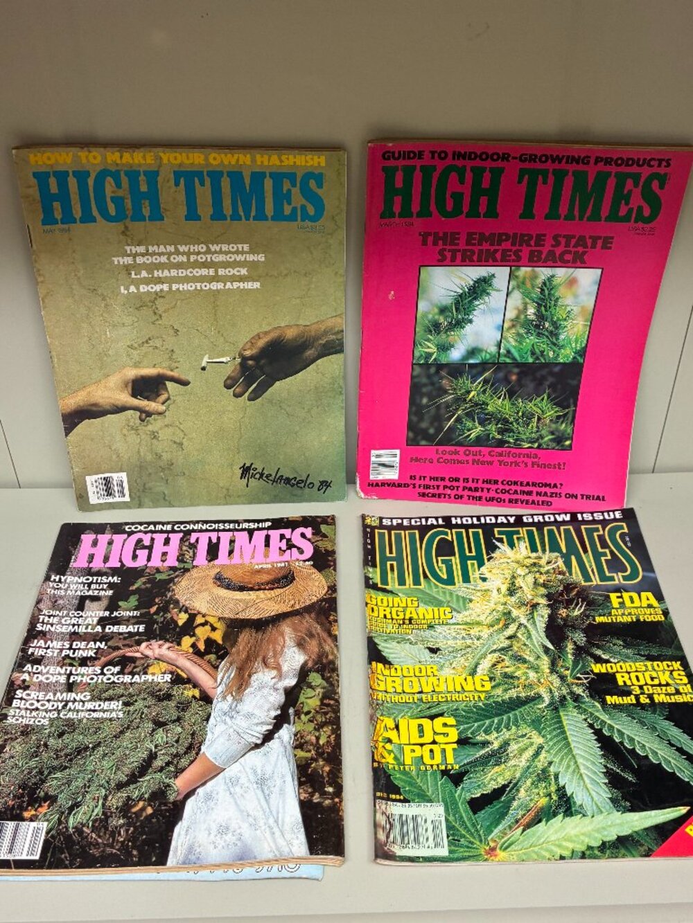 Vintage High Times Magazine Lot of 4 80's 90's Retro Counterculture
